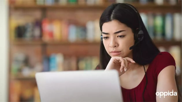 3 Online student with serious face