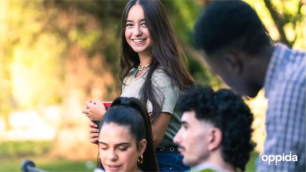 students outdoors